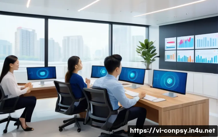 소비자 행동을 예측하는 감정 분석 모델 - A modern Vietnamese business meeting scene in a bright, sleek office, featuring diverse professional...